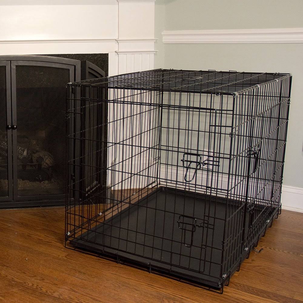 48x22 Foldable Double Door Pet Crate with Divider I8136