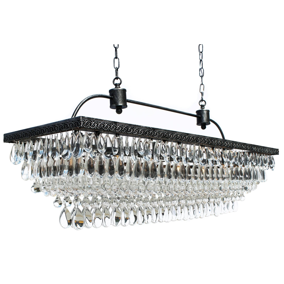 40 inch Rectangular Glass Drop Chandelier S293833