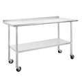 Stainless Steel Table 24 x 60 Inches with Caster Wheels C654