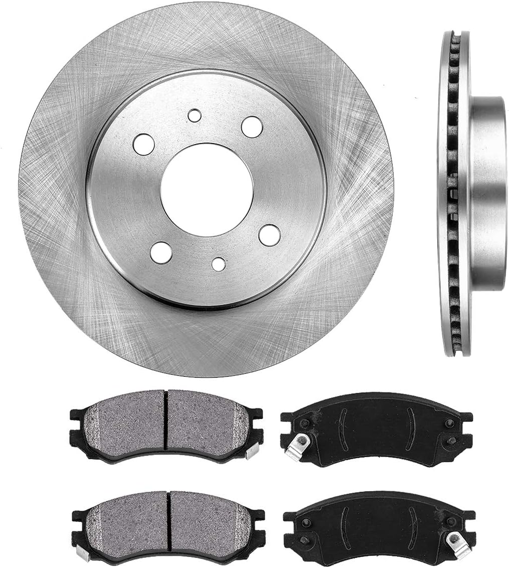 Brake Disc Rotors + Metallic Brake Pads Pack of 2 O986