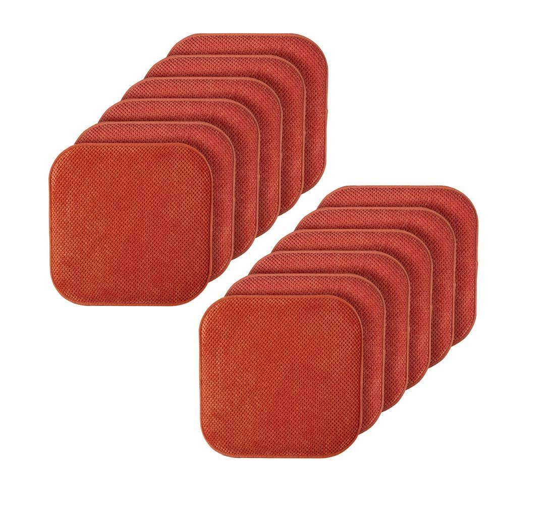 12 Pack Non Slip Memory Foam Chair Cushions Assorted Colors B56419