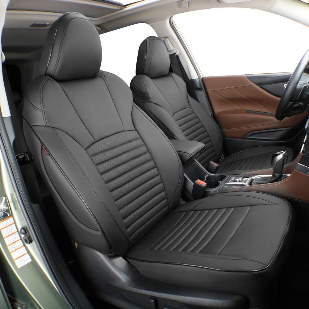 Custom Fit Full Set Car Seat Covers Leatherette Black Gray M836918