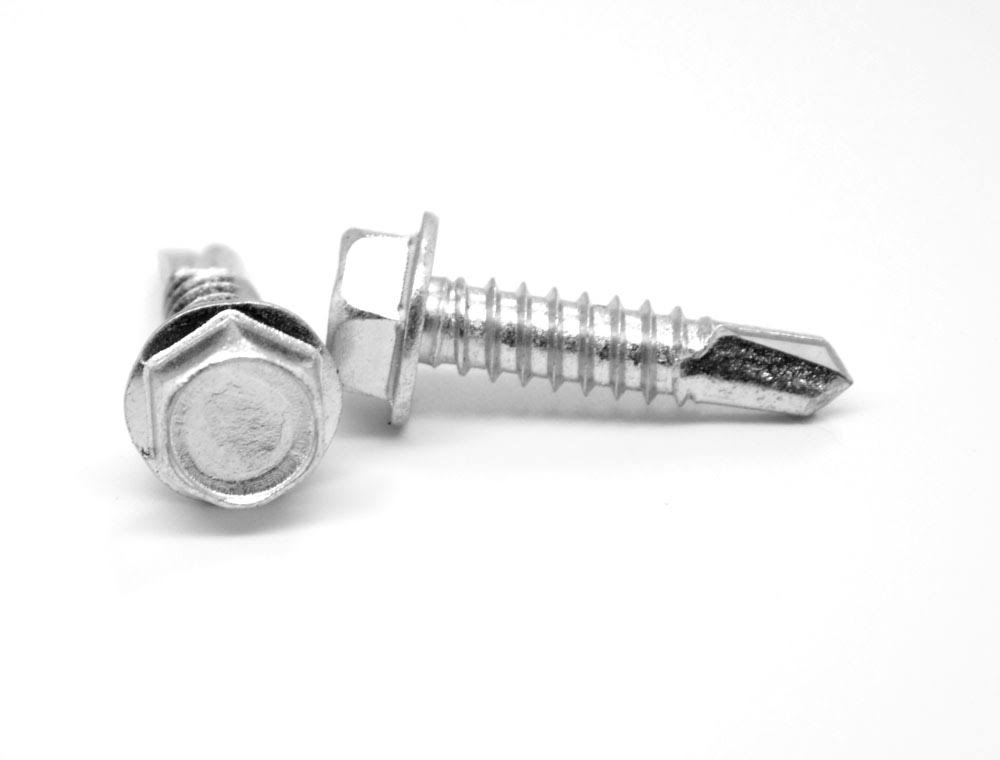1 1/4 Self Drilling Screw Hex Washer Head Zinc Plated 3000 Pk M2173