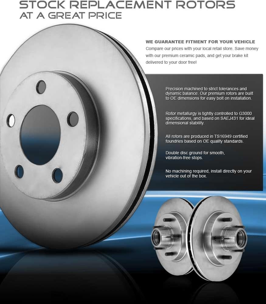 Brake Disc Rotors + Metallic Brake Pads Pack of 2 O986