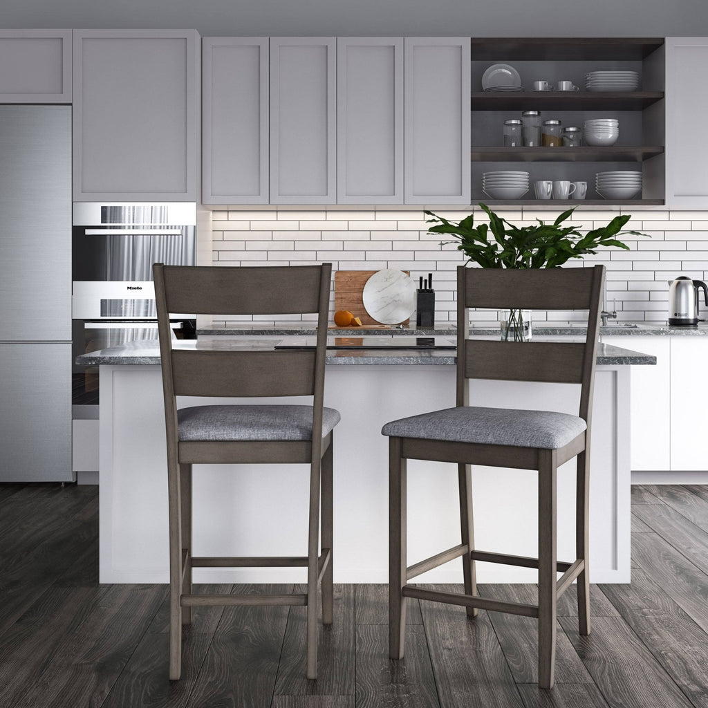Washed Gray Counter Height Dining Chair Set of 2 G3936