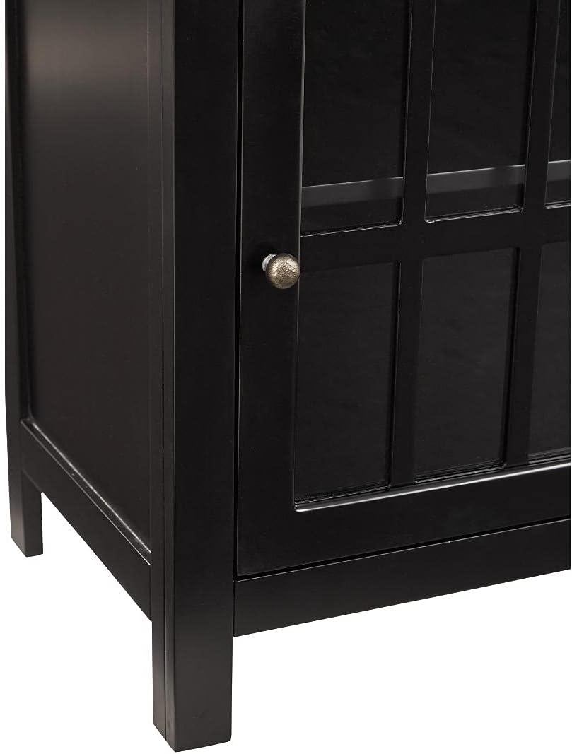 Black Modern Farmhouse Accent Cabinet End Table T9844