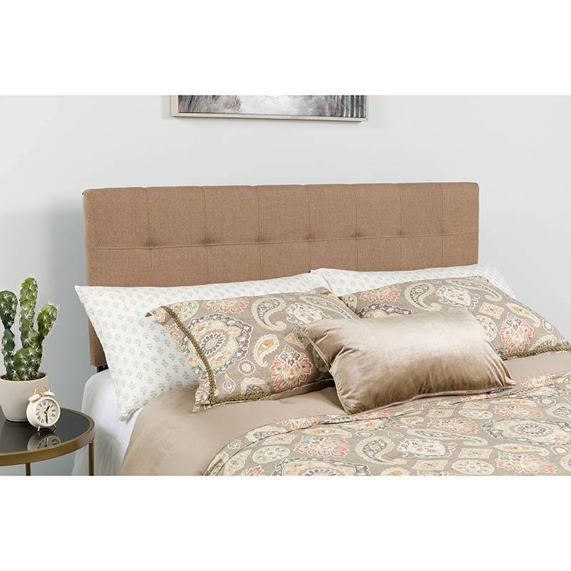 Camel Brown Quilted Tufted Upholstered Headboard F83597