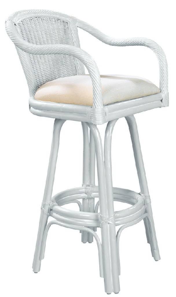 Whitewash Rattan & Wicker Swivel Counterstool X848366