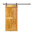 24 in. x 84 in. Stained Wood Interior Sliding Barn Door with Hardware Kit Q982