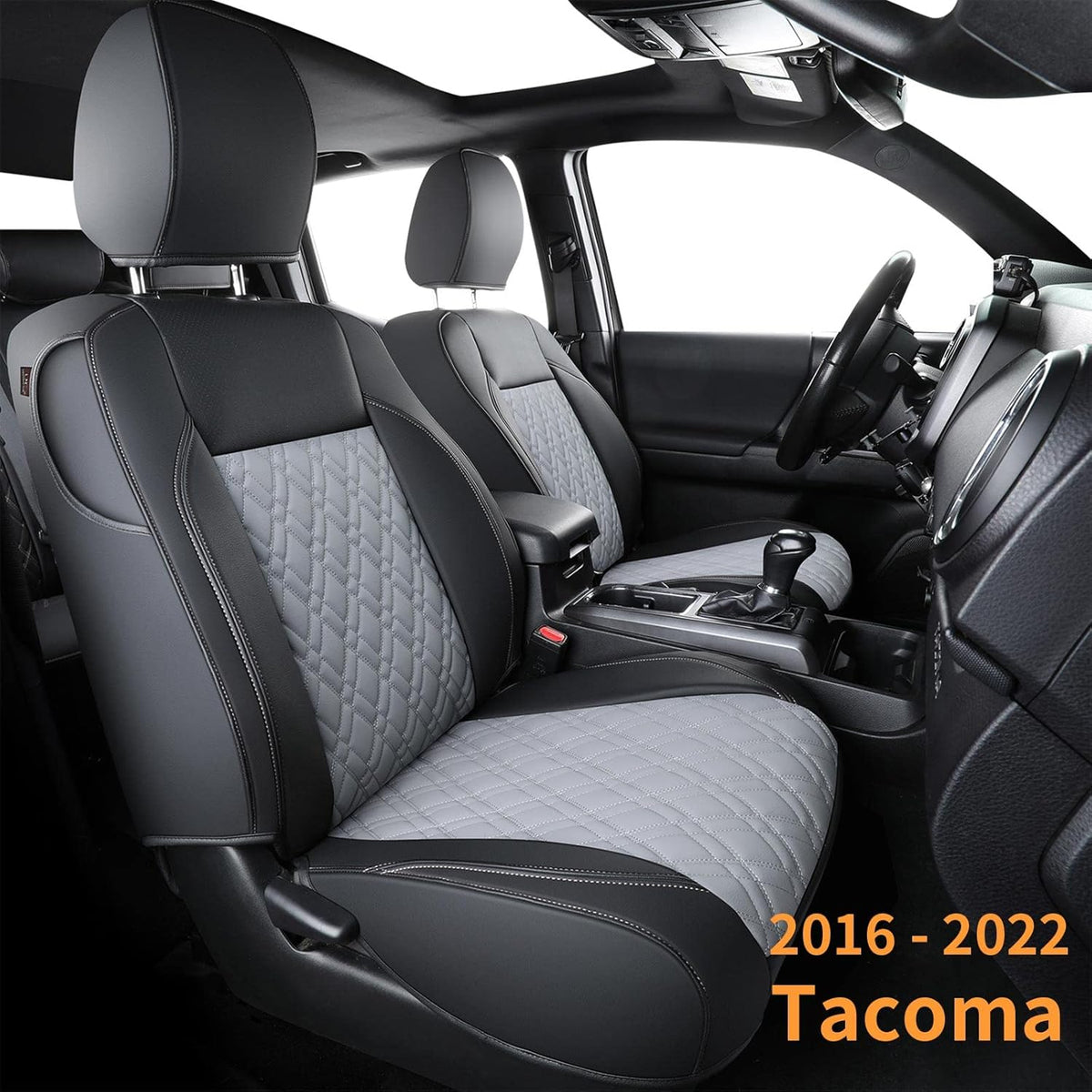 Tacoma Seat Covers Water Proof Faux Leather Full Set Black Red V865633
