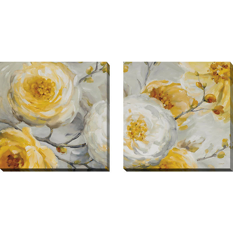 Yellow Acrylic Painting Print on Wrapped Canvas M465