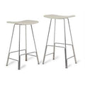 White Polished Stainless Steel Counter Stool W78106