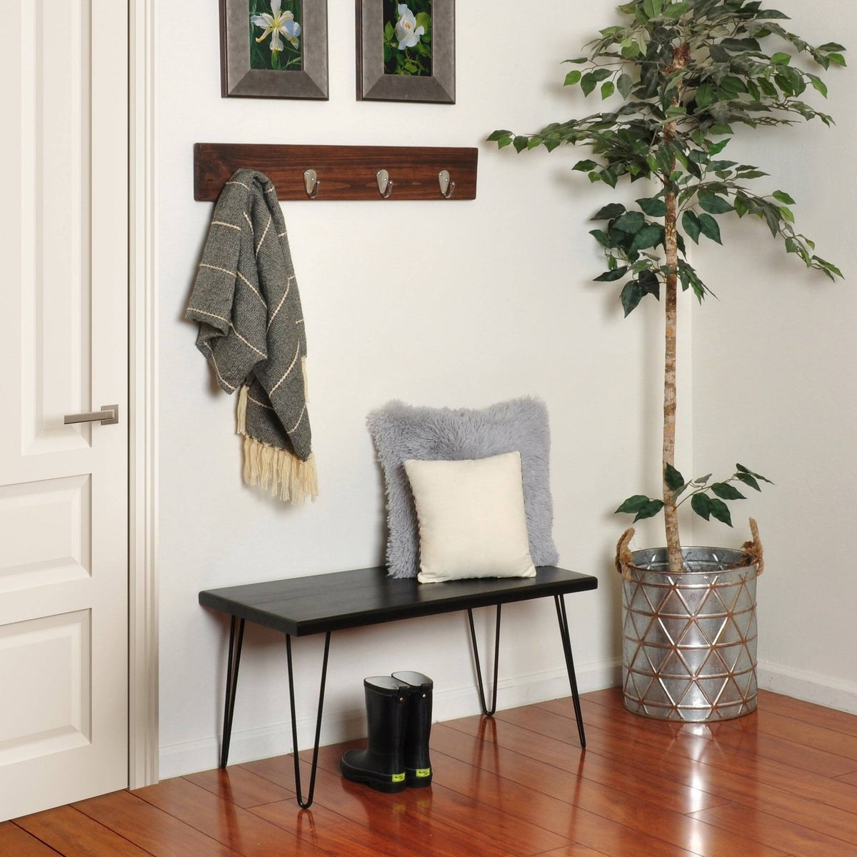 Dark Brown Wood Bench I4104