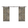 Stained K Double Barn Door with Hardware Kit T697