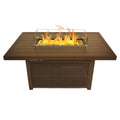 52 Inch Aluminum Propane Fire Pit Table with Glass Wind Guard L2329