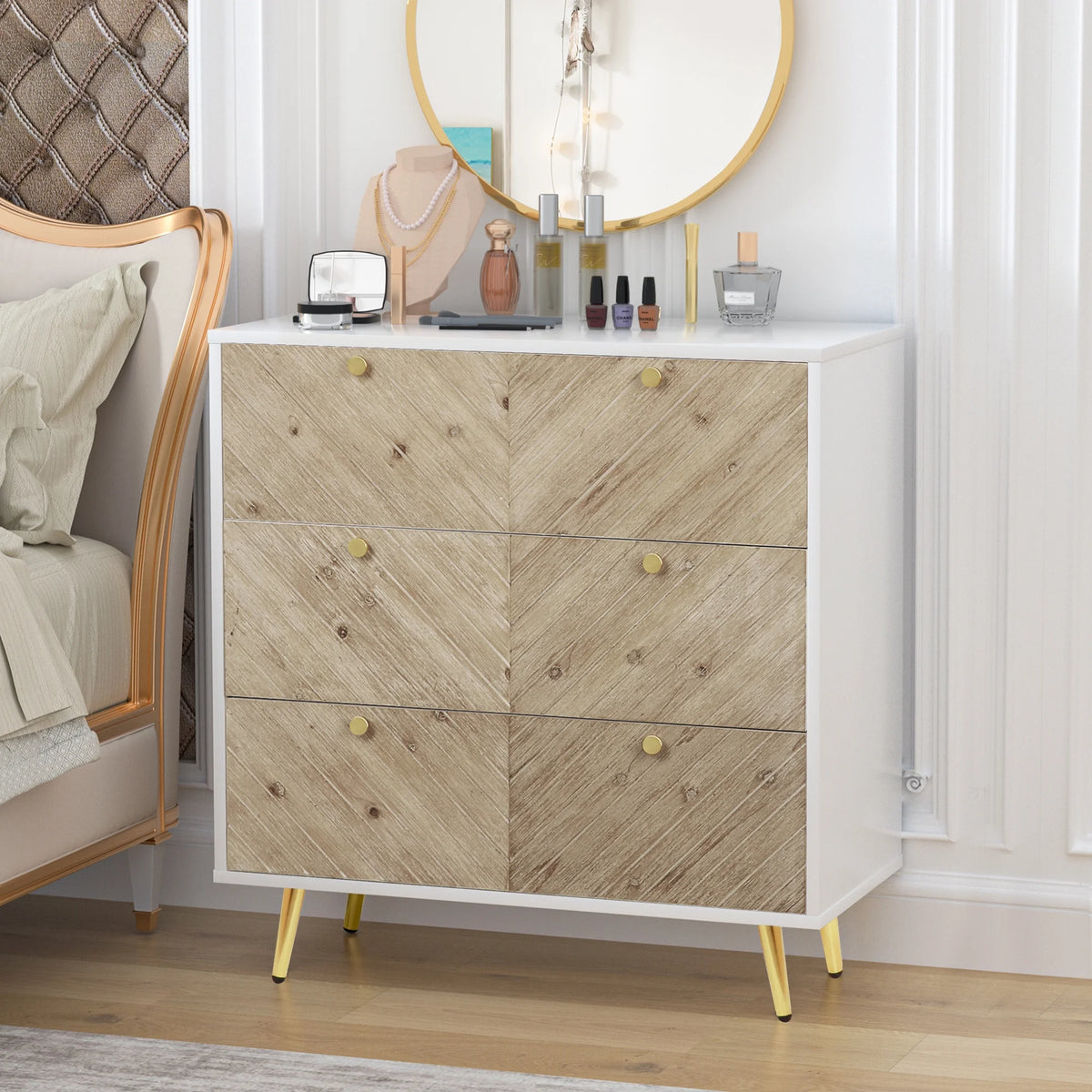 White 3 Drawer Dresser Q789973