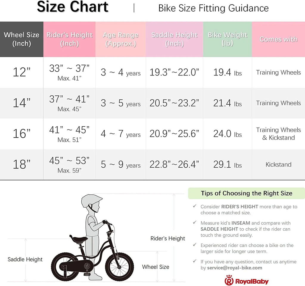12 In. Beginner Bicycles with Training Wheels, Pink and White J637