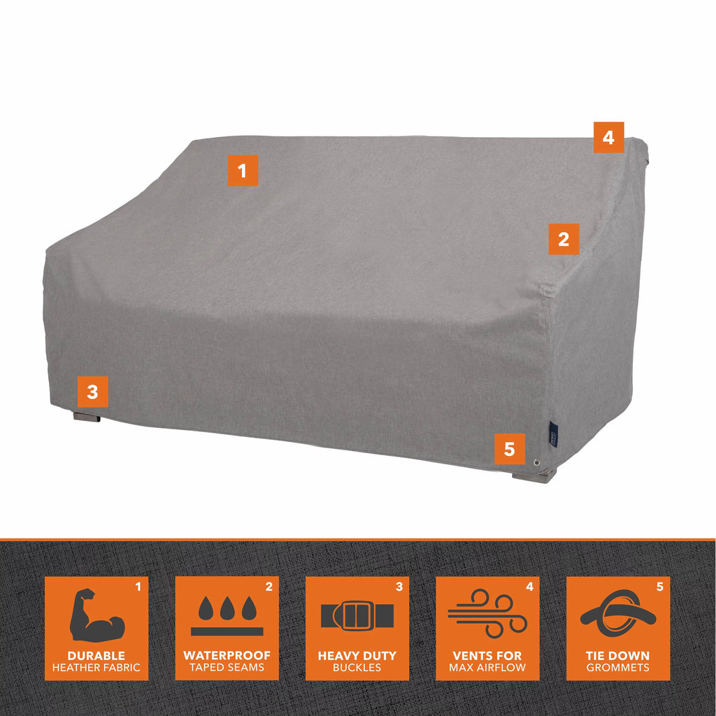 Patio Loveseat Cover, Waterproof, 66"L x 40"W x 39"H, 2-Pack, Granite Gray L9805