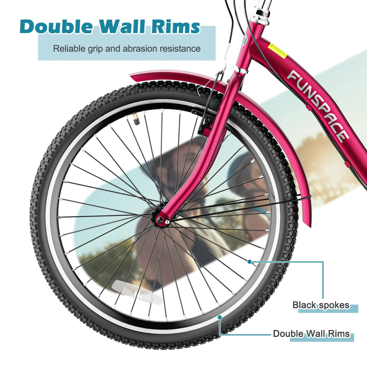 7 Speed 26 Inch 3 Wheel Adult Tricycle with Backrest M72360