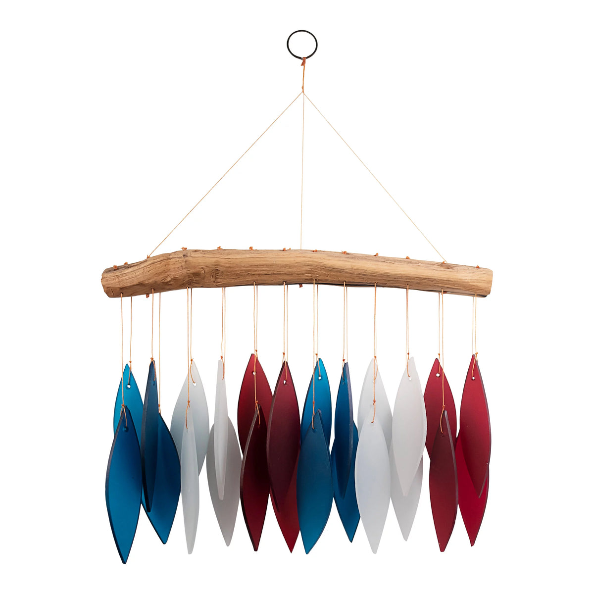 Glass Wind Chime Red White and Blue A6570