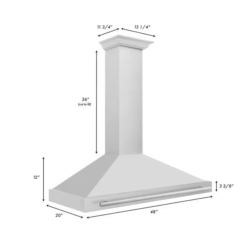 48 in. 400 CFM Ducted Wall Mount Range Hood with Stainless Steel Handle G505