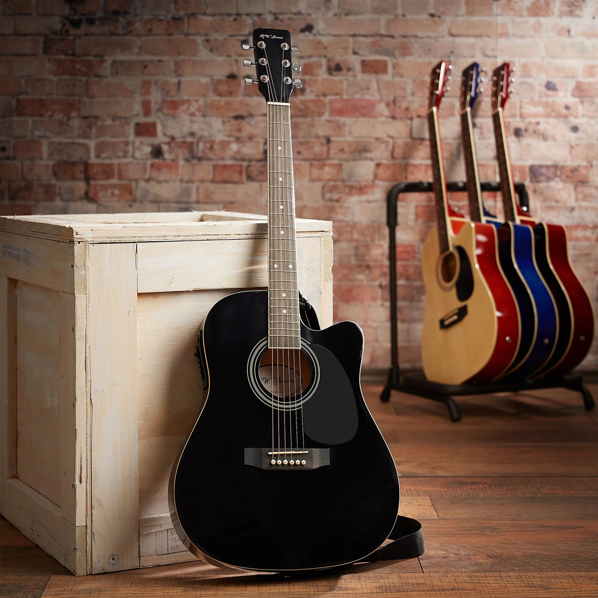 41-Inch Full-Size Acoustic Electric Guitar Black K292720