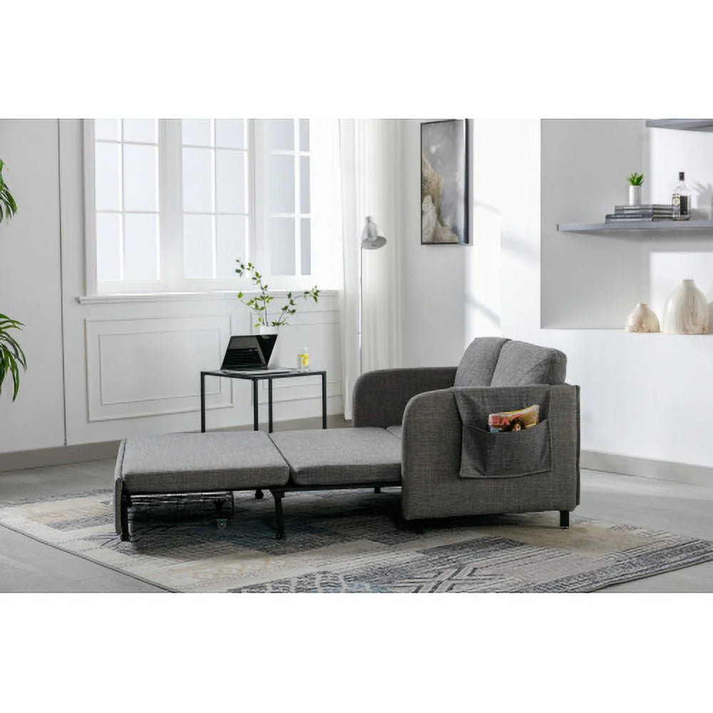 Velvet Convertible Sleeper Sofa Bed with 2 Pillows X98532
