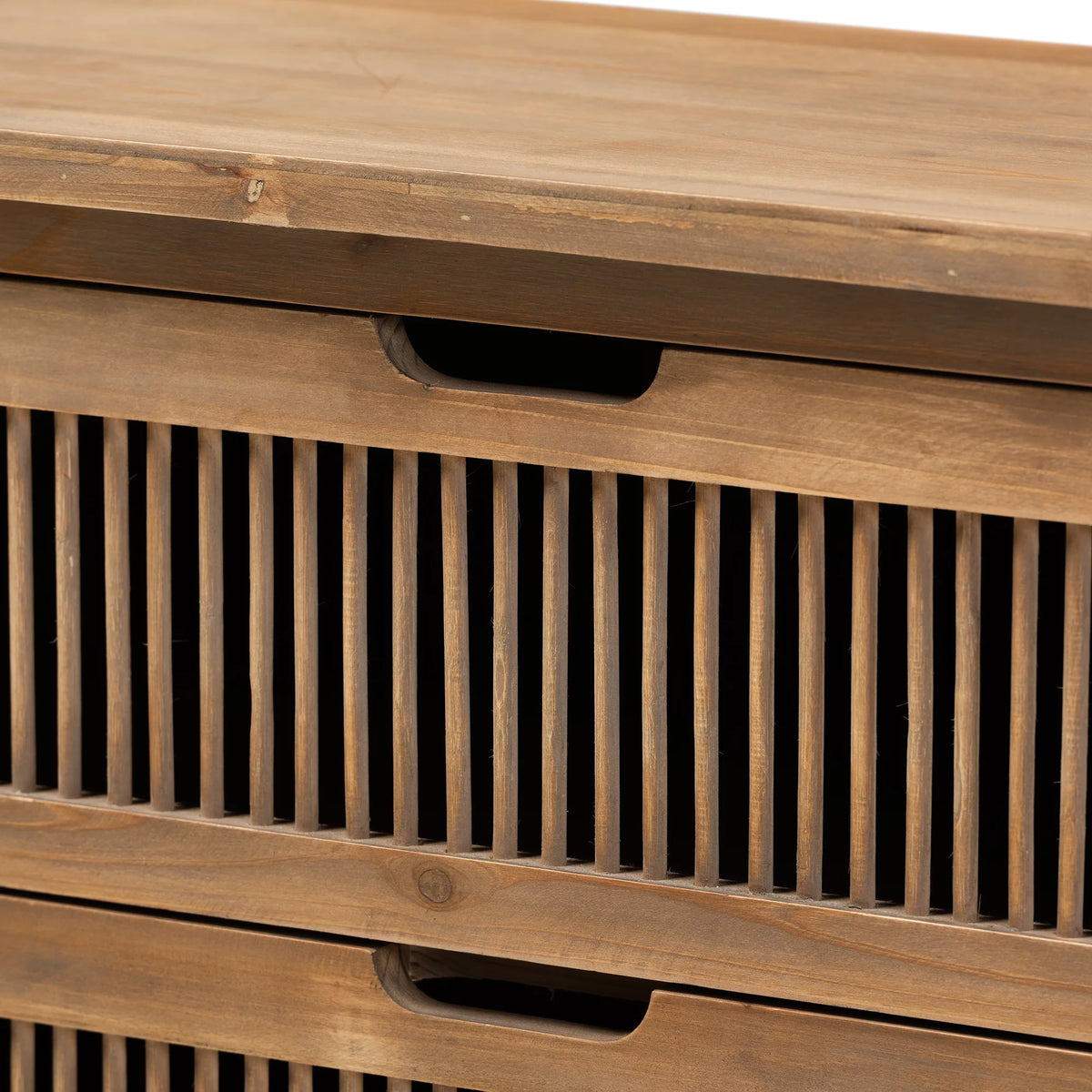 Medium Oak 3-Drawer Wood Chest H2479