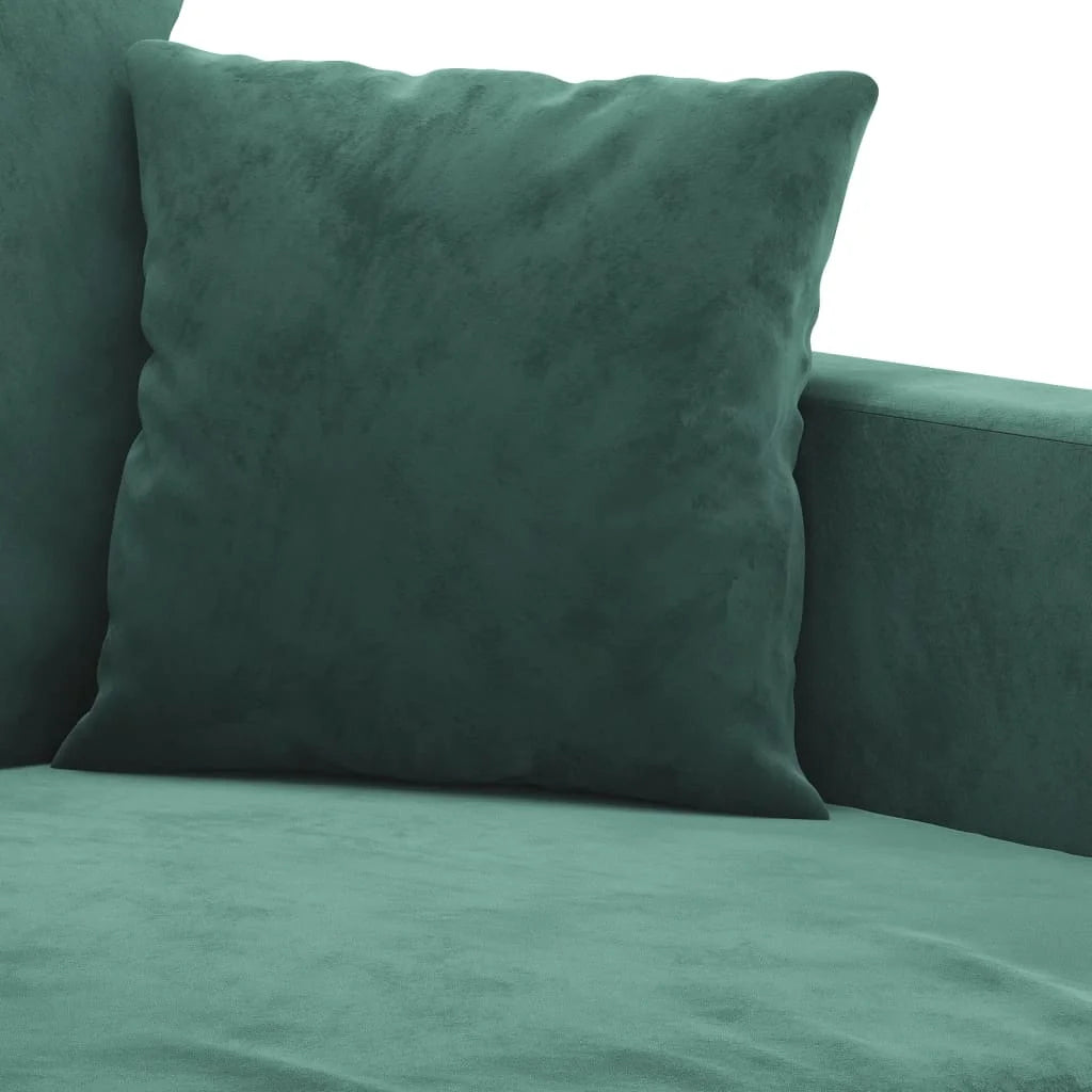 Dark Green Velvet 2 Piece Sofa Set with Cushions B938435