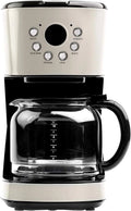 Retro Style Programmable Coffee Maker with Glass Carafe, 12 Cup Capacity A6841
