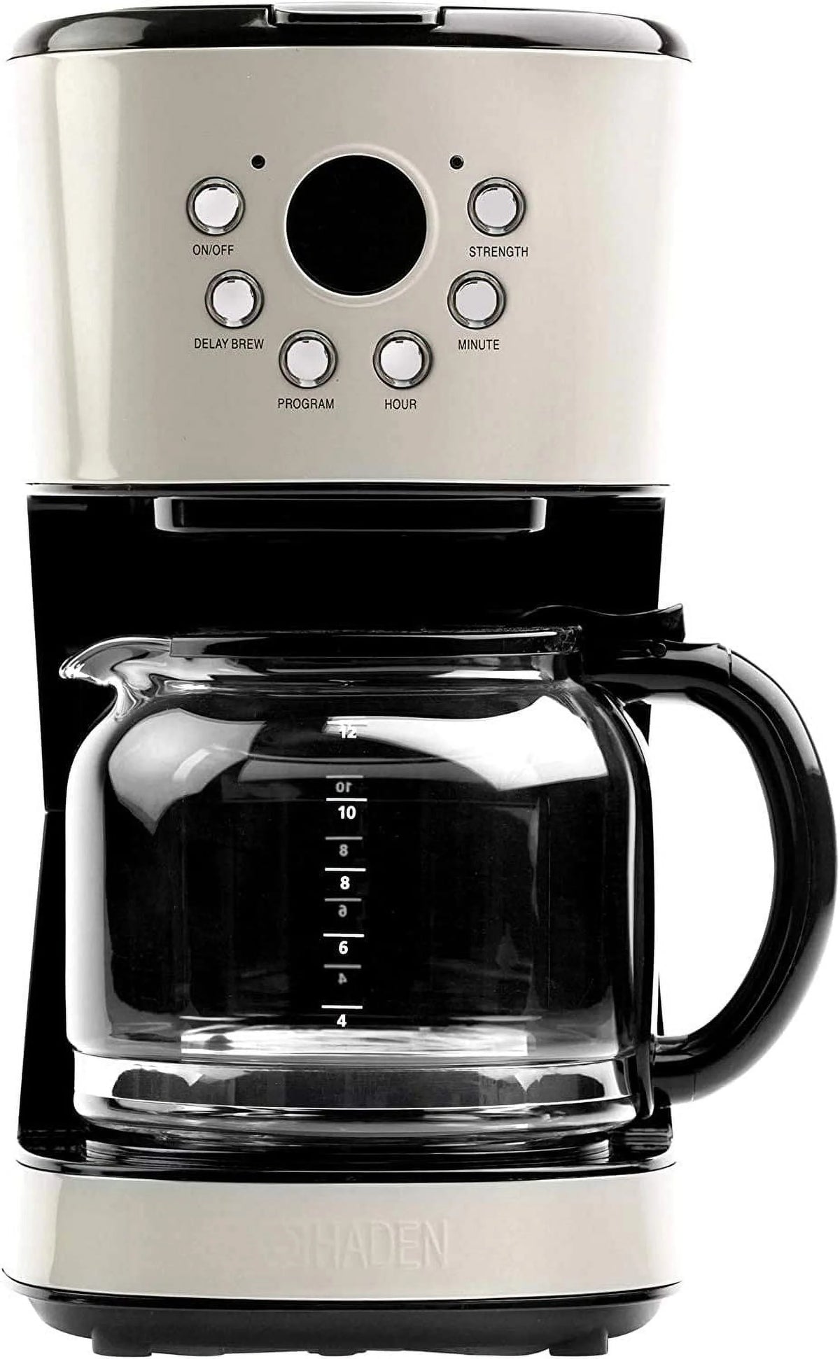Retro Style Programmable Coffee Maker with Glass Carafe, 12 Cup Capacity A6841