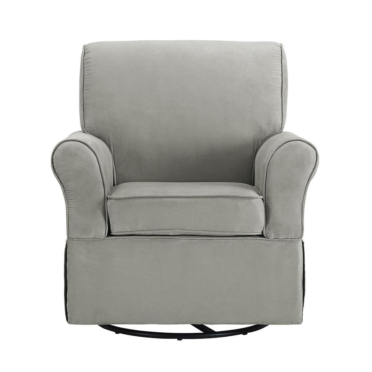 Gray Microfiber Swivel Glider Chair & Ottoman Q150