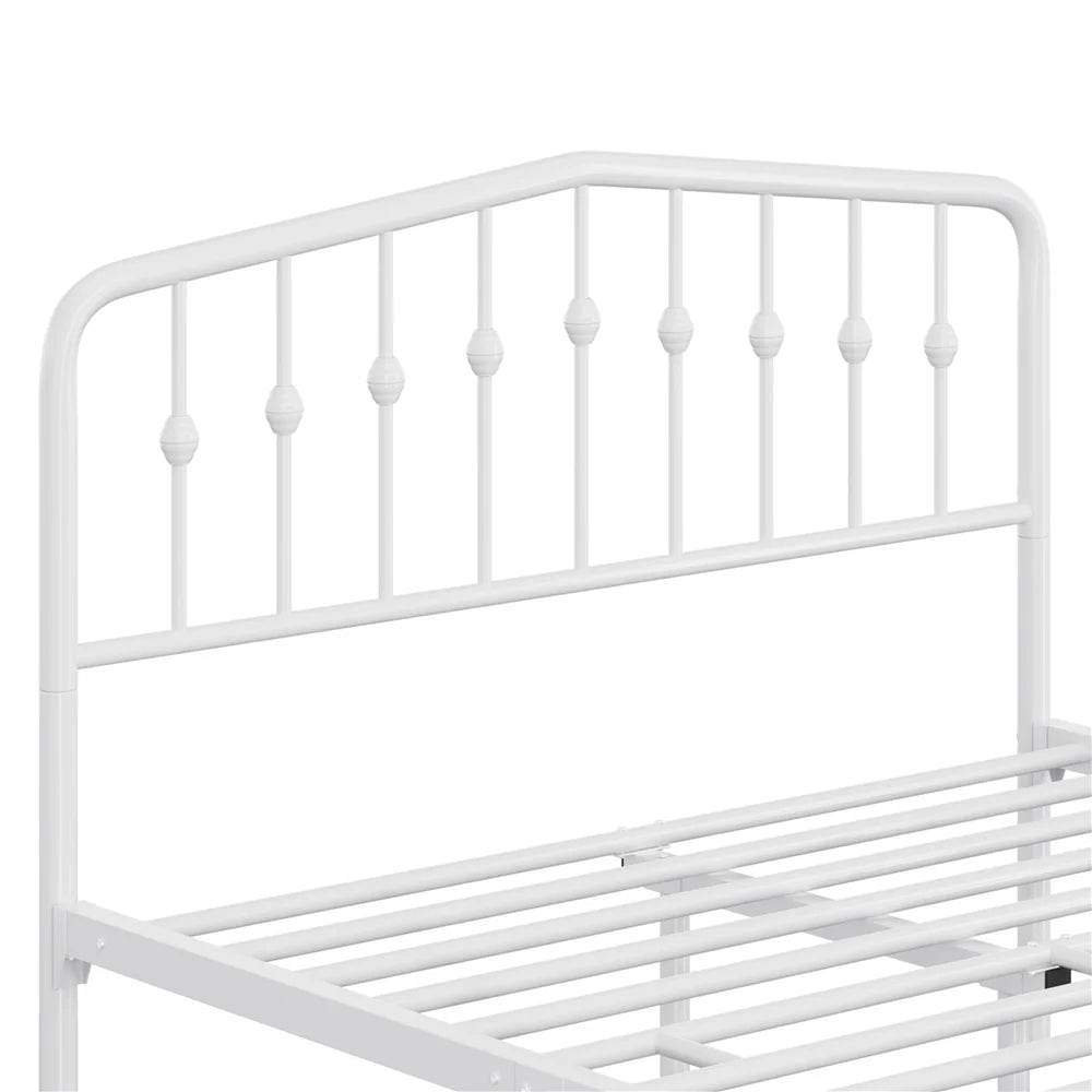 Queen Black Metal Platform Bed with Arched Headboard X7266