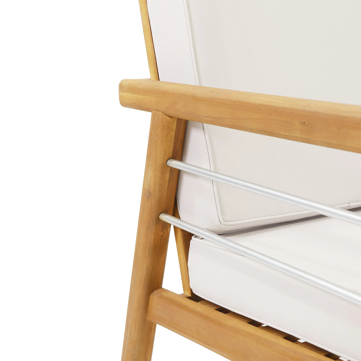 Acacia Wood Outdoor Club Chair with Cushions S8715