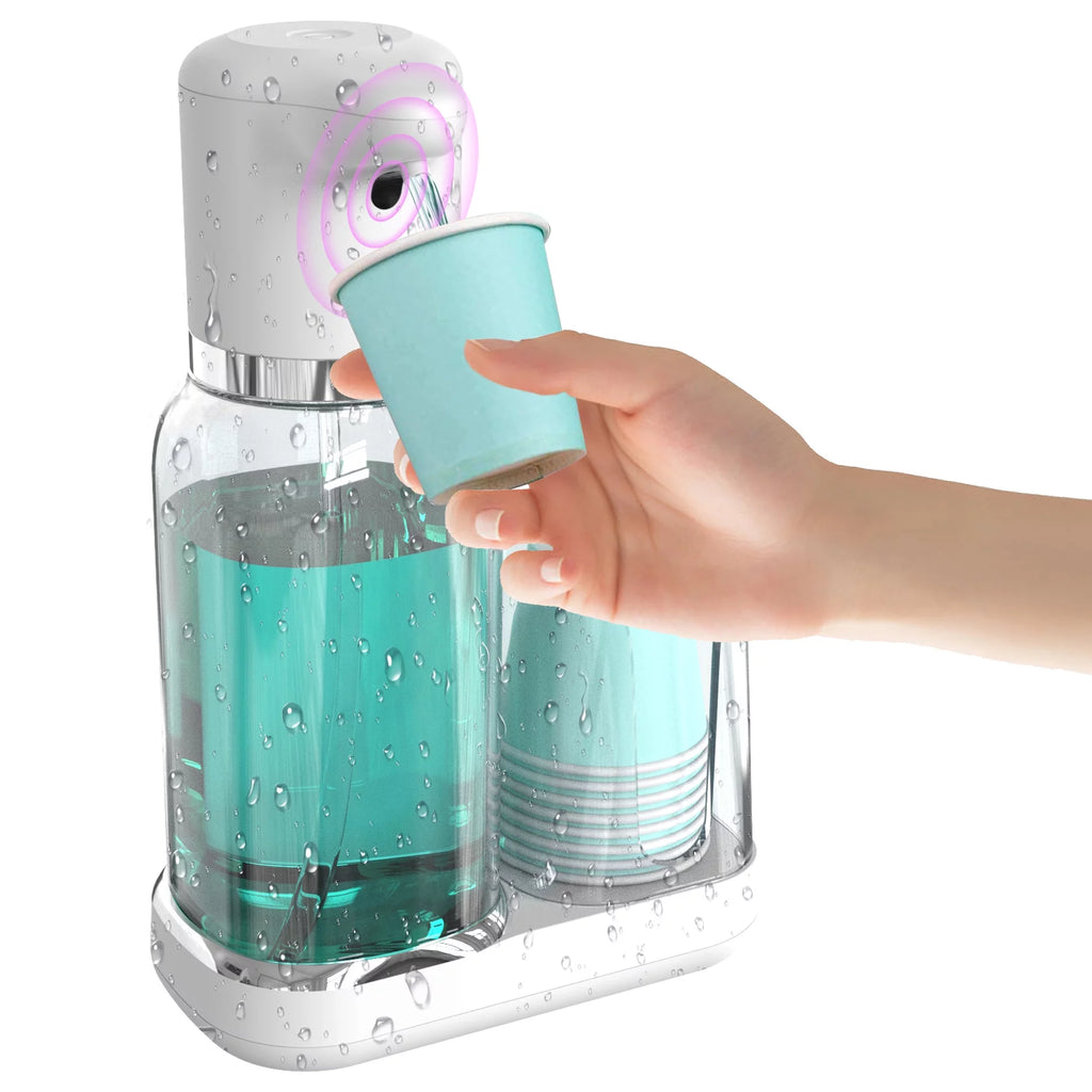 25oz Electric Mouthwash Dispenser with Cup Holder D124