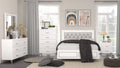White 5pc Eastern King Bedroom Set with LED Headboard S201
