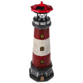 Solar Lighthouse Statue with LED Light 14.76 Inch Red I531