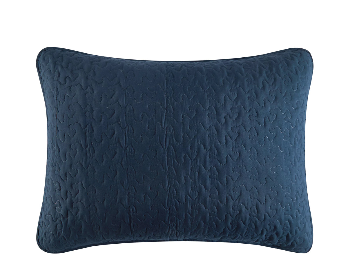 12-Piece Reversible Paisley Comforter Set Queen Navy Q358