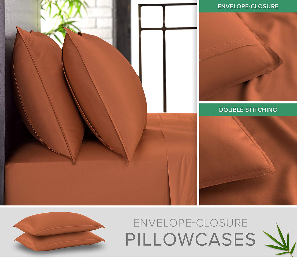 Queen Size 4 Piece Bamboo Bed Sheets Set I702542