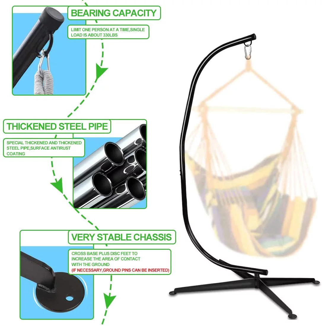Hammock Stand Solid Steel 300 Lbs Capacity Q173163