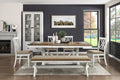 White and Oak 6pc Dining Set with Extension Leaf Bench and 4 Side Chairs B165920
