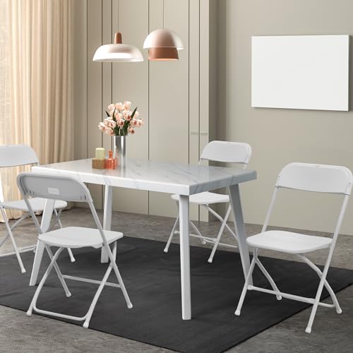 10 Pack White Plastic Folding Chair with Steel Frame J76981