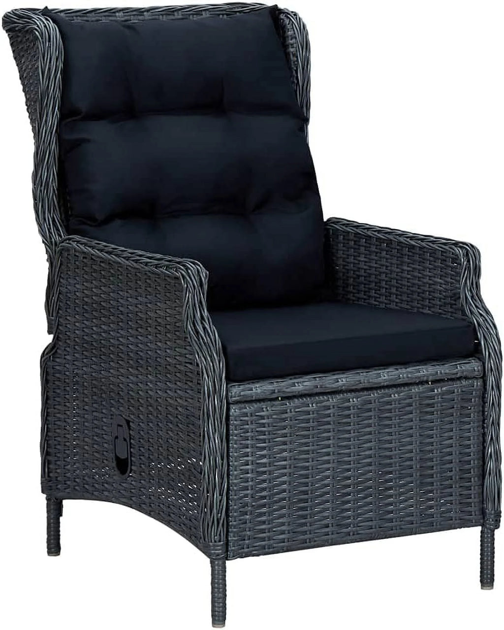 5 Piece Acacia Wood Patio Lounge Set with Dark Gray Cushions K33418