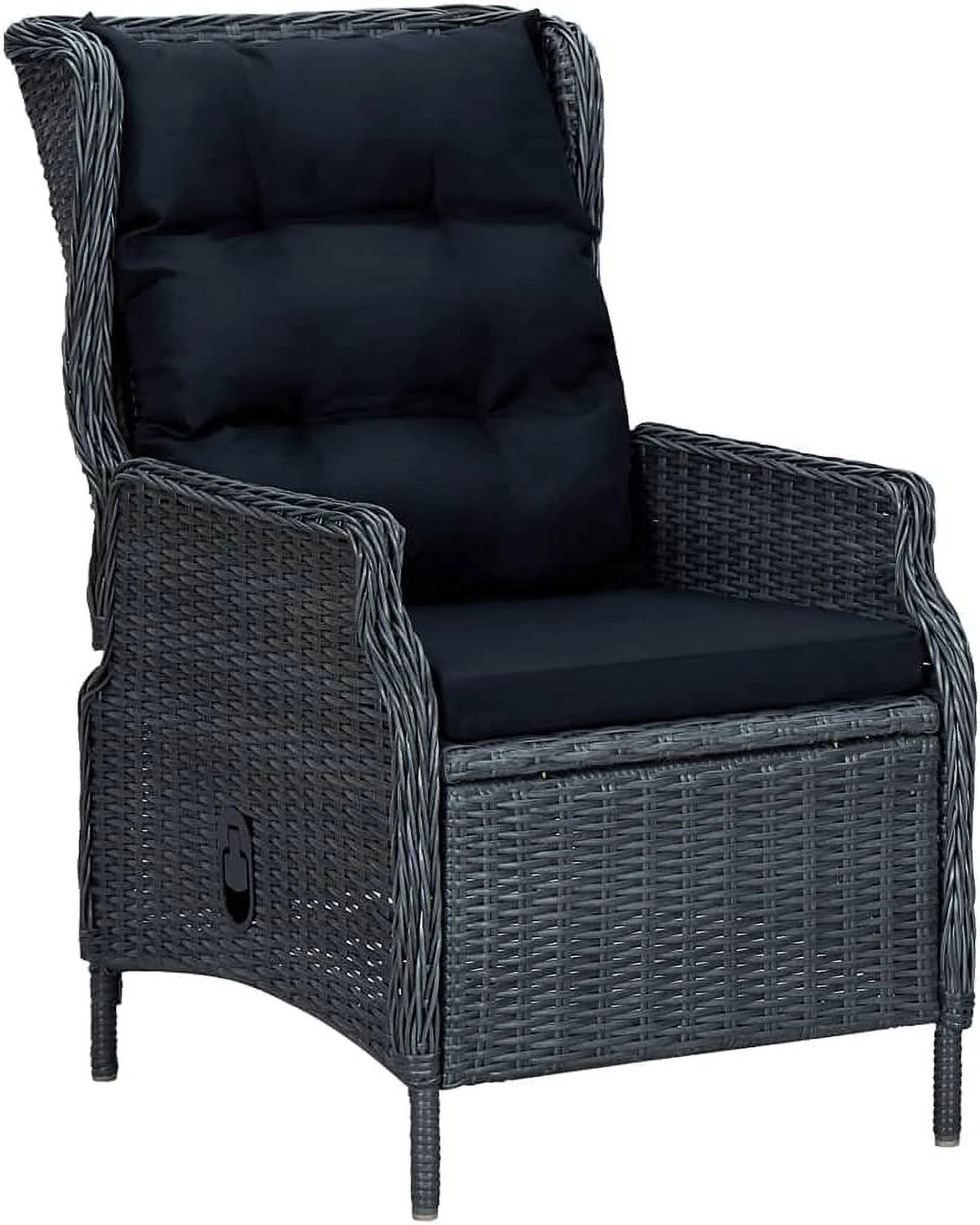 5 Piece Acacia Wood Patio Lounge Set with Dark Gray Cushions K33418