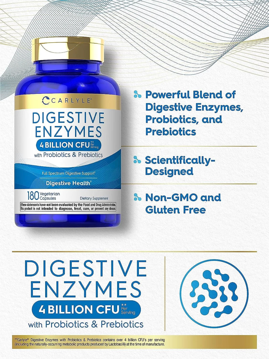 Digestive Enzymes with Probiotics and Prebiotics 180 Capsules Q6423