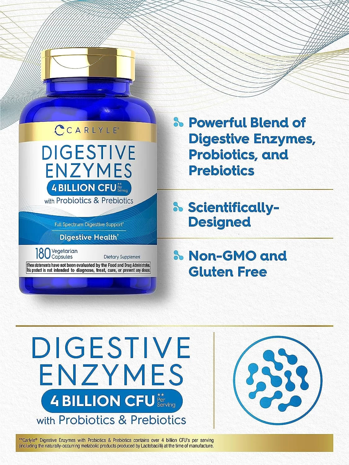 Digestive Enzymes with Probiotics and Prebiotics 180 Capsules Q6423