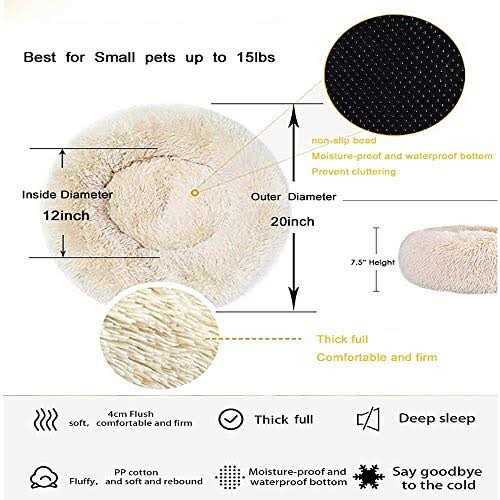 Washable Soft Plush Donut Cat and Dog Bed V510