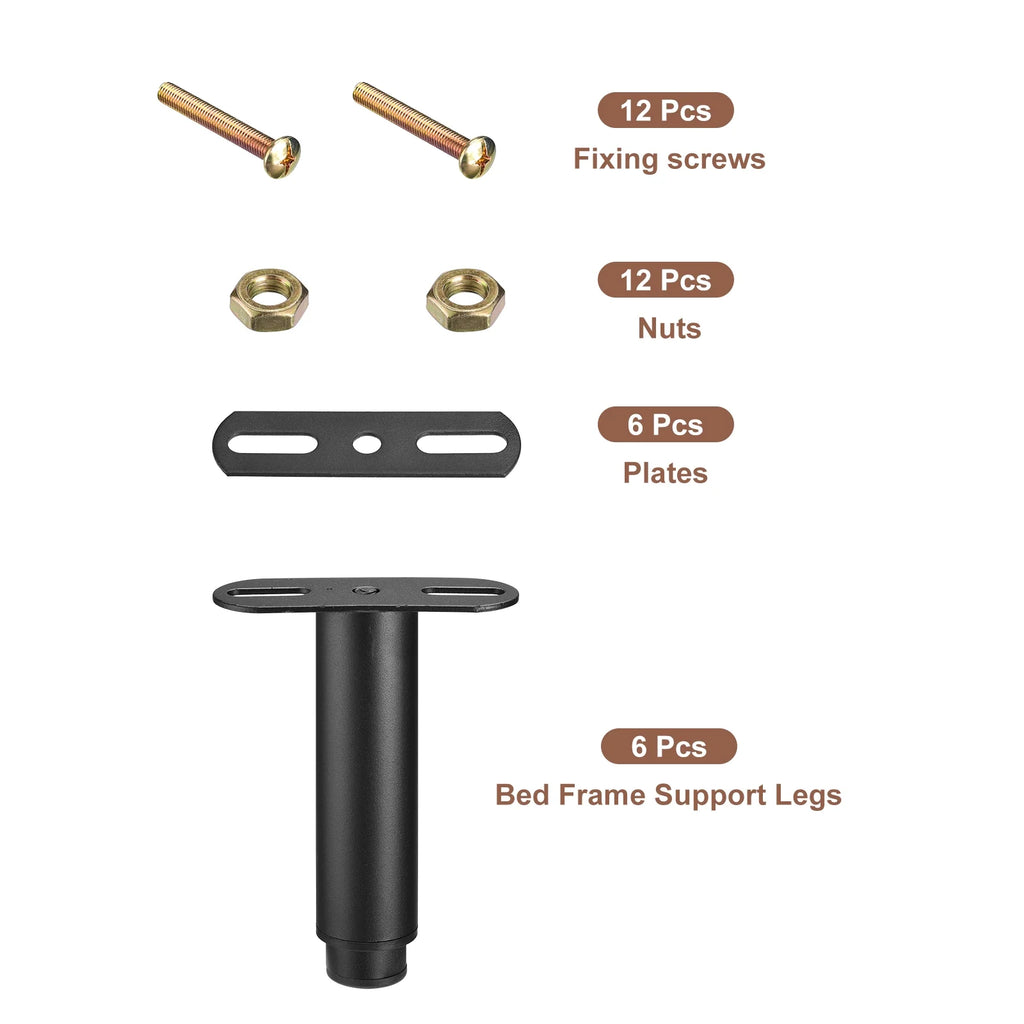 Adjustable Height Bed Frame Support Legs Black H33777