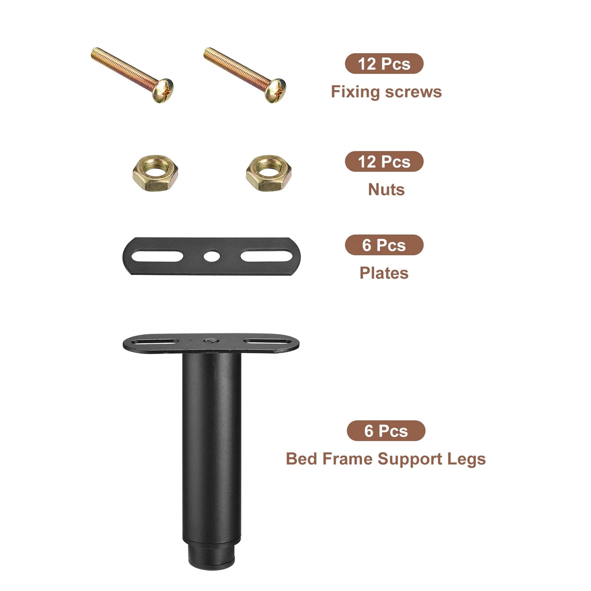 Adjustable Height Bed Frame Support Legs Black H33777