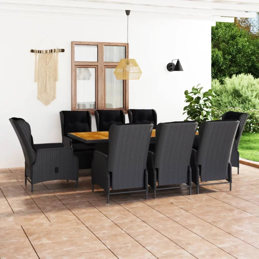 5 Piece Acacia Wood Patio Lounge Set with Dark Gray Cushions K33418